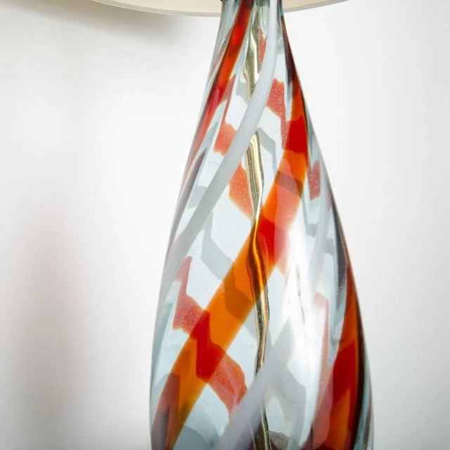 1960s Mid-Century Modern Glass Lamp, Italy For Sale - Image 4 of 5