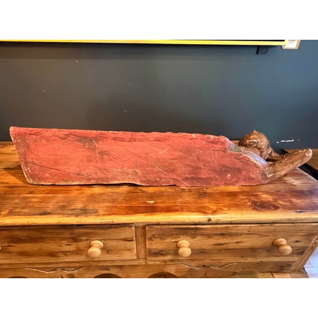 Hand Carved Wooden Vintage Reclining Buddha For Sale - Image 10 of 10