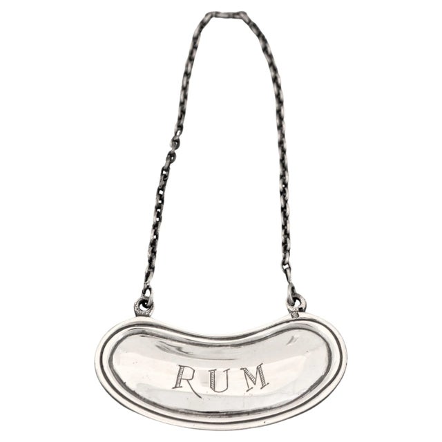 Reed & Barton 1960s Sterling “Rum” Liquor Label For Sale - Image 4 of 5