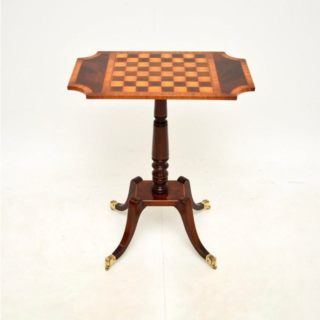 A stunning antique Regency style chess table. This was made in England, it dates from around the 1950’s. It is beautifully...