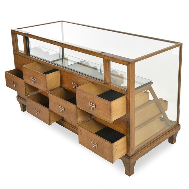 Wood English Display Cabinet with 12 Drawers, 1920s-1940s For Sale - Image 7 of 9