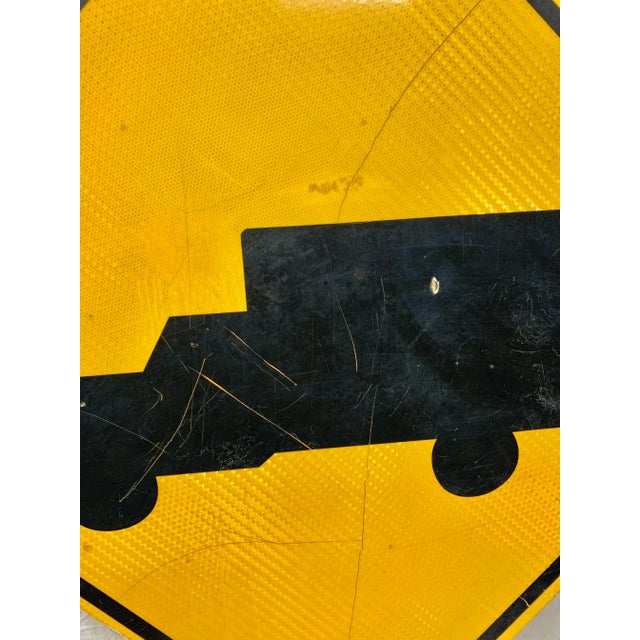 Late 20th Century Vintage Reflective Truck Road Sign For Sale - Image 5 of 12