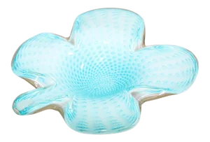 Murano Venetian Hand Blown Turquoise Art Glass