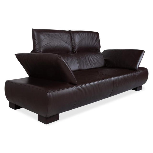 Leather Two-Seater Dark Brown Volare Sofa with Manual Function from Koinor For Sale - Image 5 of 16