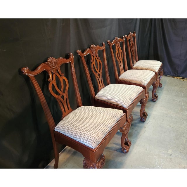 Leighton Hall Furniture 8 Mahogany American Chippendale "Scroll" Chairs Attributed to Leighton Hall For Sale - Image 4 of 16