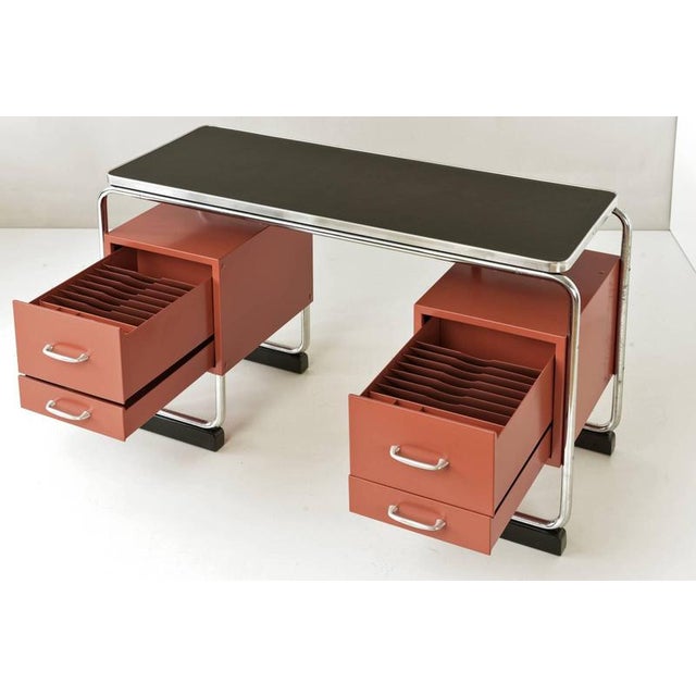 Metal Vintage German Steel Tube Desk, 1950 For Sale - Image 7 of 14