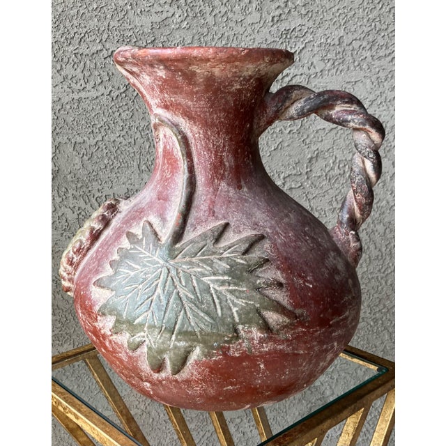 Late 20th-Century Barro Rojo (Red Clay) Braided Handle Pottery Vessel / Vase, Mexico For Sale - Image 18 of 18