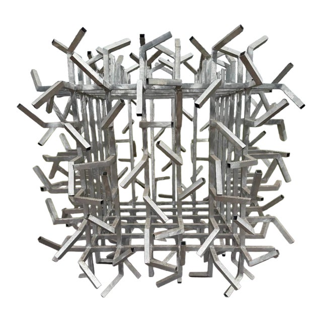 "Bristling"— Large Abstract Aluminum Sculpture, Herbert Simon 1975 For Sale