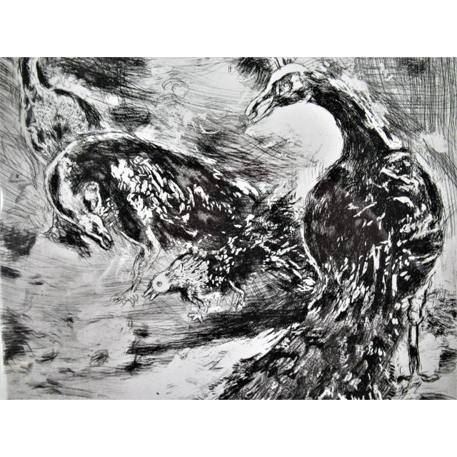 Modern Marc Chagall, Le Geai Pare des Plumes du Paon, From the suite Les Fables De La Fontaine For Sale - Image 3 of 5