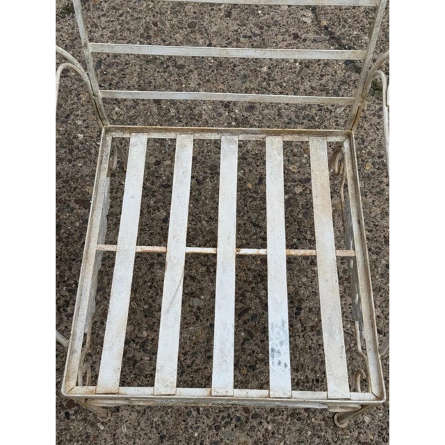 Vintage Russell Woodard "Kissing Birds" Wrought Iron Patio Lounge Chair - Pair For Sale - Image 13 of 17