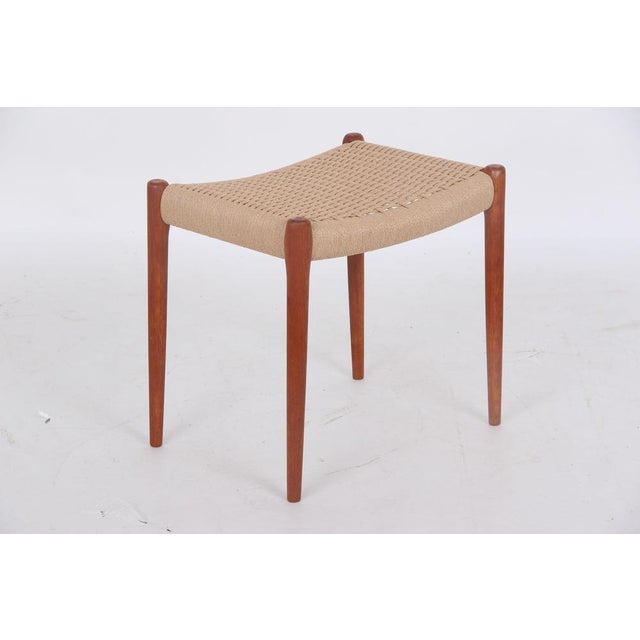 Beautiful, newly woven stool, model 80a, designed by niels otto møller, 1963. Manufactured by j. L. Møller. Seat height...