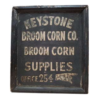 Keystone Broom Corn Advertising Sign For Sale