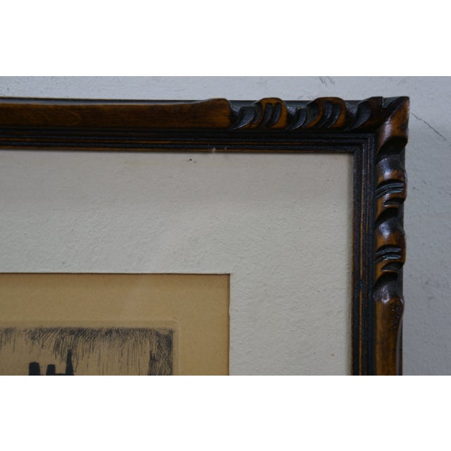 Antique Belgian Kurt Peiser La Cour Rue Du Faucon Falcon Street Etching 17" For Sale - Image 11 of 11