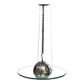 1960s Mid-Century Modern Glass & Chrome Light With Coil Wire For Sale