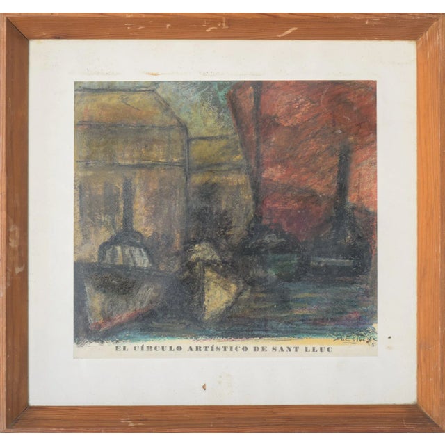 A fantastic poster created for 'el círculo artístico de sant lluc,' a highly prominent spanish art society in the 50s. The...