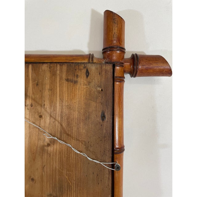 Large 19th Century Antique French Faux Bamboo Wall Mirror For Sale - Image 14 of 18
