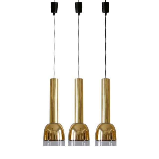 Mid-Century Modern Pendant Lamps from Glashütte Limburg, Germany, 1970s, Set of 3 For Sale