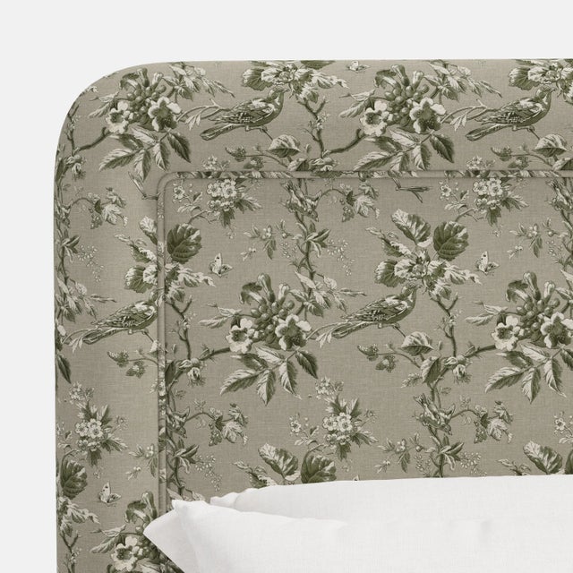 Not Yet Made - Made To Order Stoffer Home x Cloth & Company Marisa Platform Bed in Michigan Bird Toile Olive - California King For Sale - Image 5 of 7