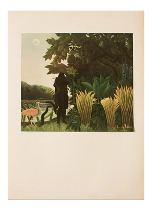 1951 After Henri Rousseau Original "The Snake Charmer" Parisian Full-Color Print