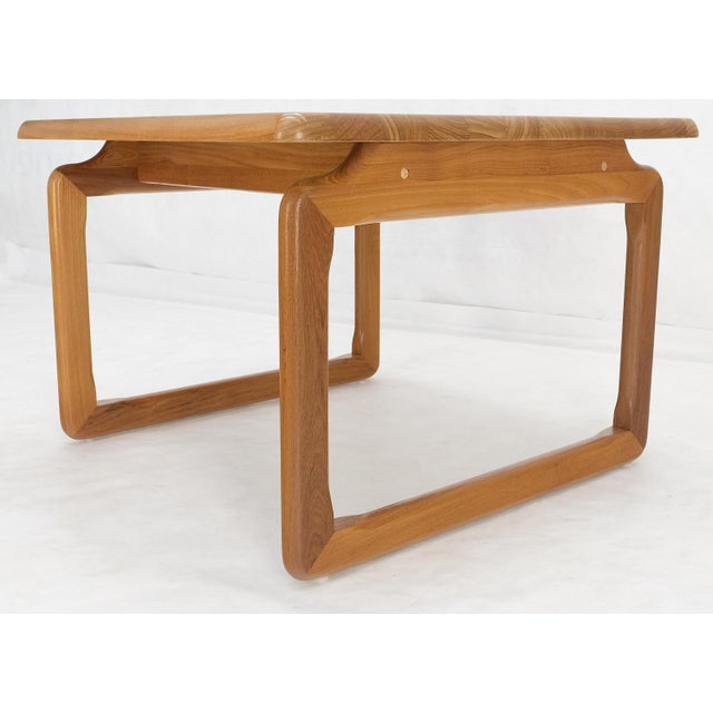 Wood Danish Mid Century Modern Solid Teak Top Square Side End Occasional Table MINT For Sale - Image 7 of 12