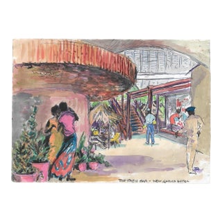 Ivy Attwell New Africa Hotel Tanzania Painting For Sale