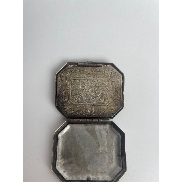 1930s 1930s Art Nouveau Silver Plated Compact Woodworth For Sale - Image 5 of 6