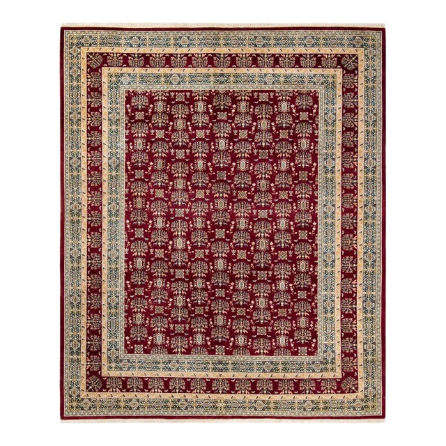 Red Mogul, One-of-a-Kind Hand-Knotted Area Rug in Red, 8' 3" x 9' 10" For Sale - Image 8 of 8
