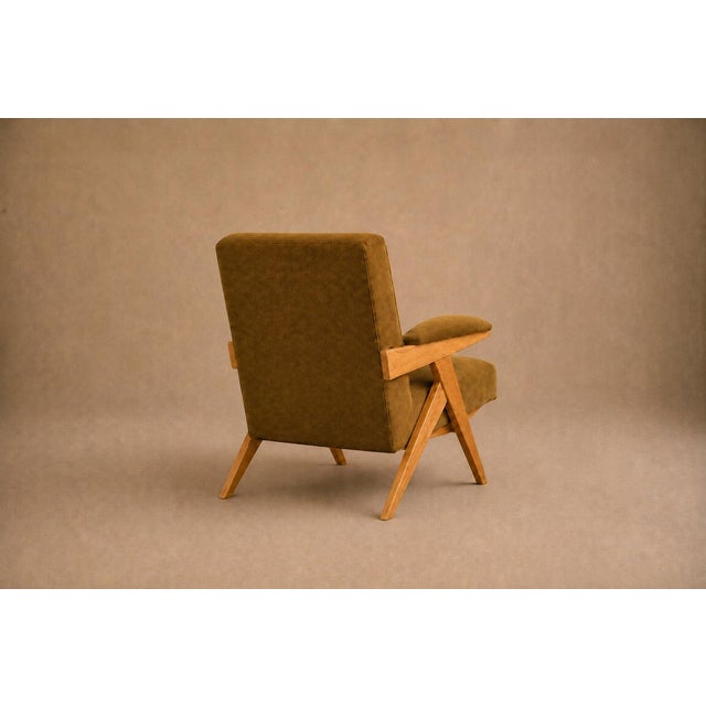 José Zanine Caldas Pair of Brazilian Modern Armchairs in Pau Marfim & Olive Mohair, Brazil, 1950s For Sale - Image 13 of 18