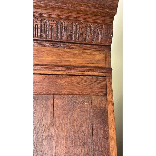 Antique French Glazed Display Oak Cabinet For Sale - Image 13 of 16