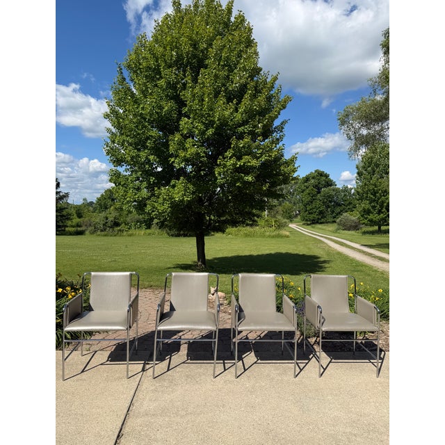 1990s Ward Bennett for Geiger "Envelope" Chairs - Set of 4 For Sale - Image 16 of 16