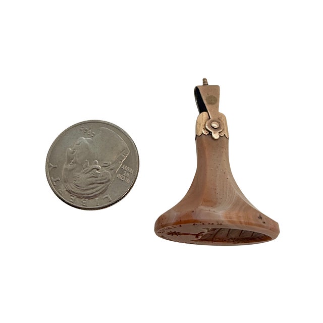 Early 19th Century Early 19th Century 10k Gold and Carved Agate Intaglio Fob Seal Charm, Henderson Armorial For Sale - Image 5 of 6