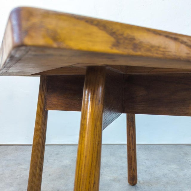 Vintage Oak Side Table by Jan Vaněk for Jizba, 1947 For Sale - Image 12 of 15