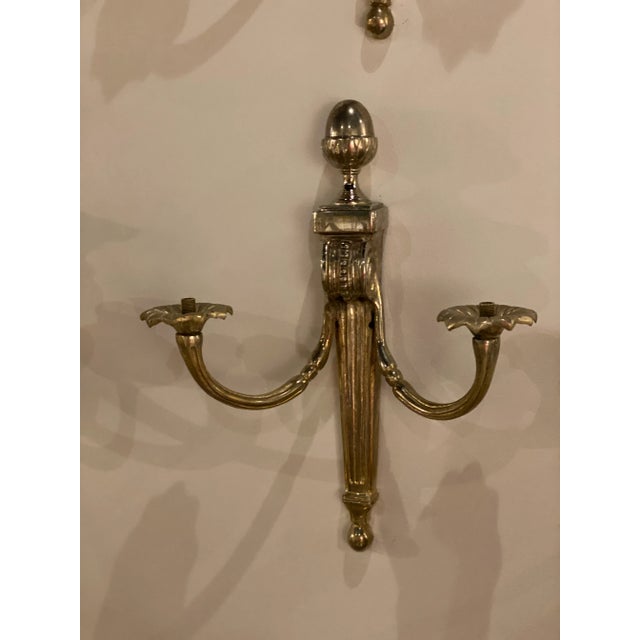 1920s 1920's French Empire Silver Sconces For Sale - Image 5 of 8