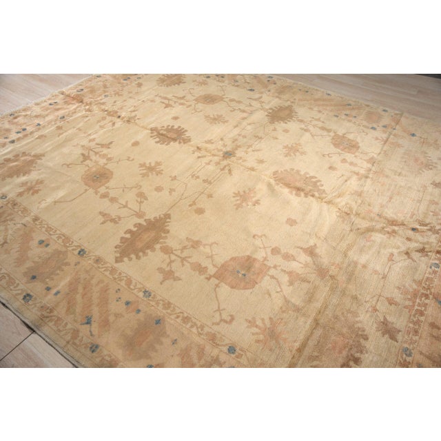 8x11 Peshawar Hand Knotted Wool Rug, Gold and Rust Oushak Design For Sale In New York - Image 6 of 14