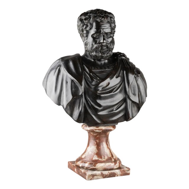 Bust of a Roman Emperor or General, 1700s, Bronze For Sale