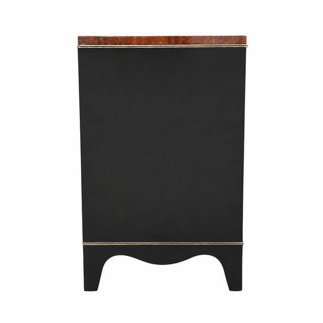 Brown Vintage Heritage Henredon Serpentine Dresser With Inlaid Mahogany Drawers For Sale - Image 8 of 12