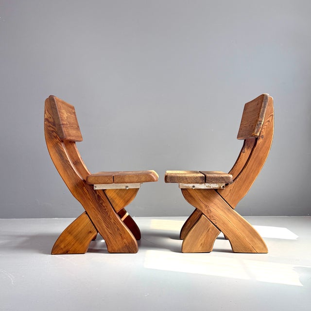 Vintage Wooden Chairs, 1960s, Set of 2 For Sale - Image 4 of 13