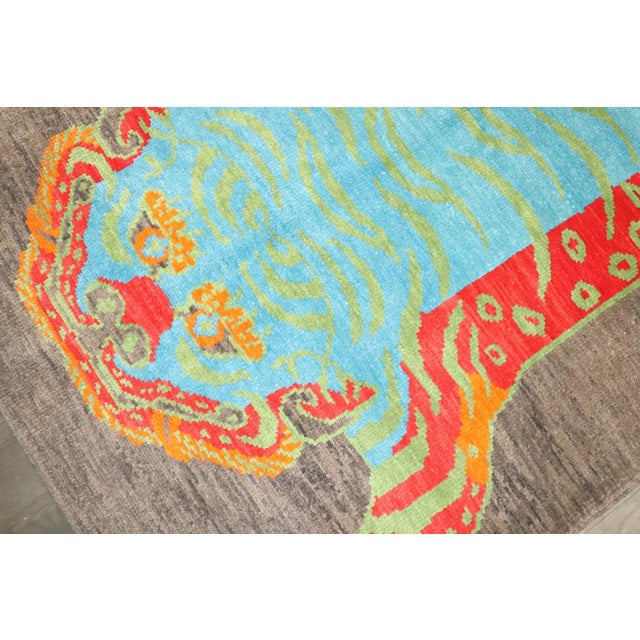 Early 21st Century Contemporary Flayed Turkish Tiger Rug - 5'1" x 6'8" For Sale - Image 5 of 7