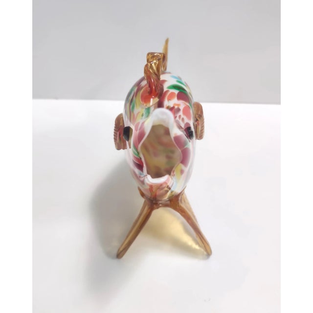 Vintage Multicolored Murano Glass Fish Figurine attributed to Fratelli Toso, 1950s For Sale - Image 6 of 13