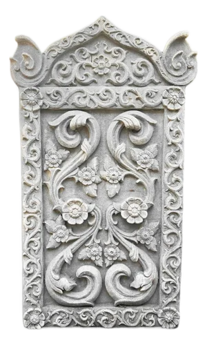 Vintage Sandstone Floral Plaque
