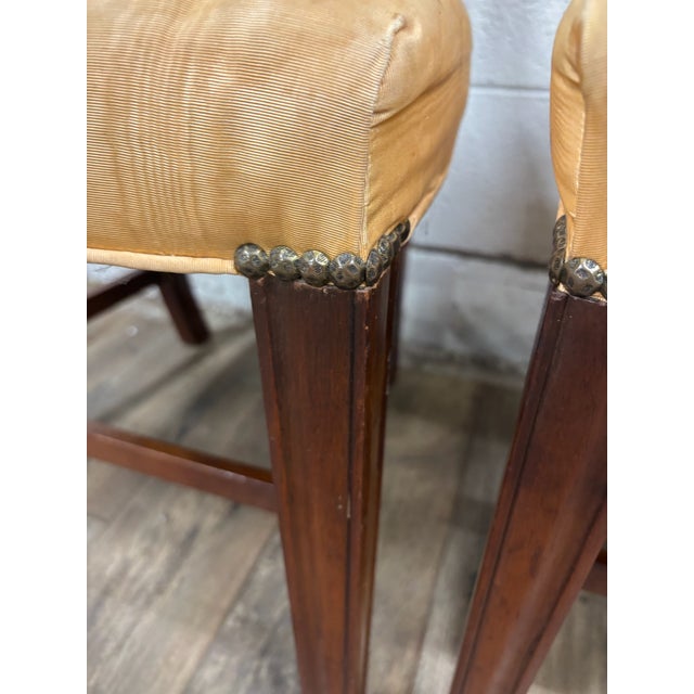 Brown Vintage Duncan Phyfe Hepplewhite Style Shield Back Dining Chairs - Set of 4 For Sale - Image 8 of 13