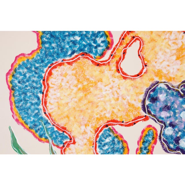 Paper 2025, Large Coastal Triptych, Coral Forest, Organic Forms, Illustration Style Gouache Crayon on Watercolor Paper by Romina Milano For Sale - Image 7 of 11