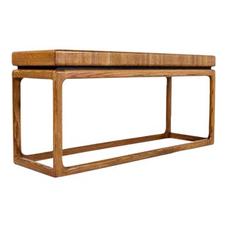 1970s Postmodern Staved Oak Butcher Block Style Sofa Table Console For Sale