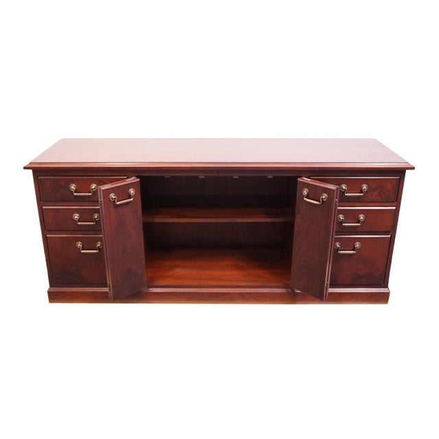 Kimball Furniture Solid Mahogany Traditional Style 72" Office Credenza For Sale In Kansas City - Image 6 of 12