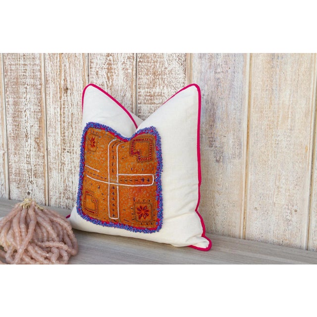 Indian Prachi Vintage Boho Throw Pillow For Sale - Image 3 of 9