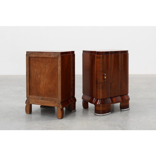 Art Deco Nightstands in Walnut, Italy, 1920s, Set of 2 For Sale - Image 14 of 18
