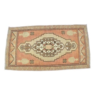 Bohemian Orange Wool Door Rug For Sale