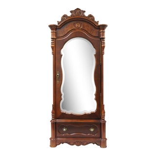 Pulaski Baker Street Armoire Mirror Front Cherry Dresser Wardrobe For Sale