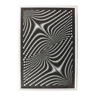 A Geometric Collage by Hungarian Artist Laszlo Molnar For Sale