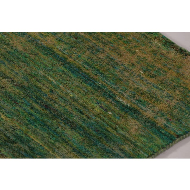 Contemporary Rug & Kilim’s Modern Textural Square Rug, Warm Tone-on-Tone Green and Gold For Sale - Image 3 of 8